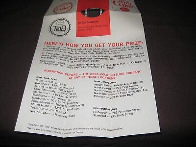 1967  COCA-COLA TAB NY GIANTS BOTTLE CAP CHECK LIST REAL NICE! VERY RARE! Coke - фотография #6