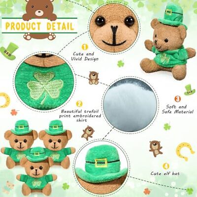  12 Pcs St. Patrick's Day Bear Stuffed Animal Mini Bear Plush Toys Fresh Does not apply Does Not Apply - фотография #7