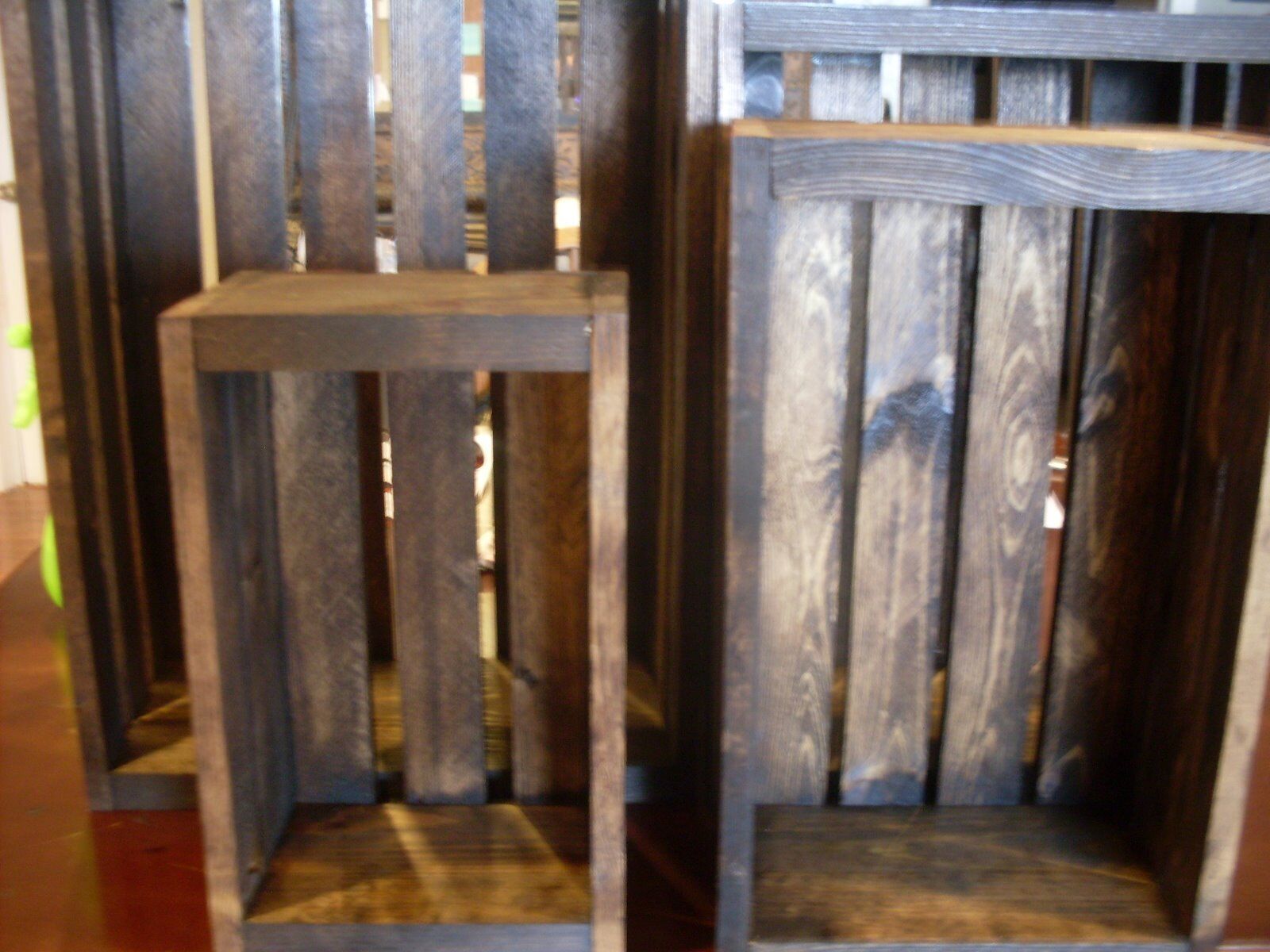 Rustic Wood Crates New Hand Crafted Set of 4 Mowwodwork - фотография #3