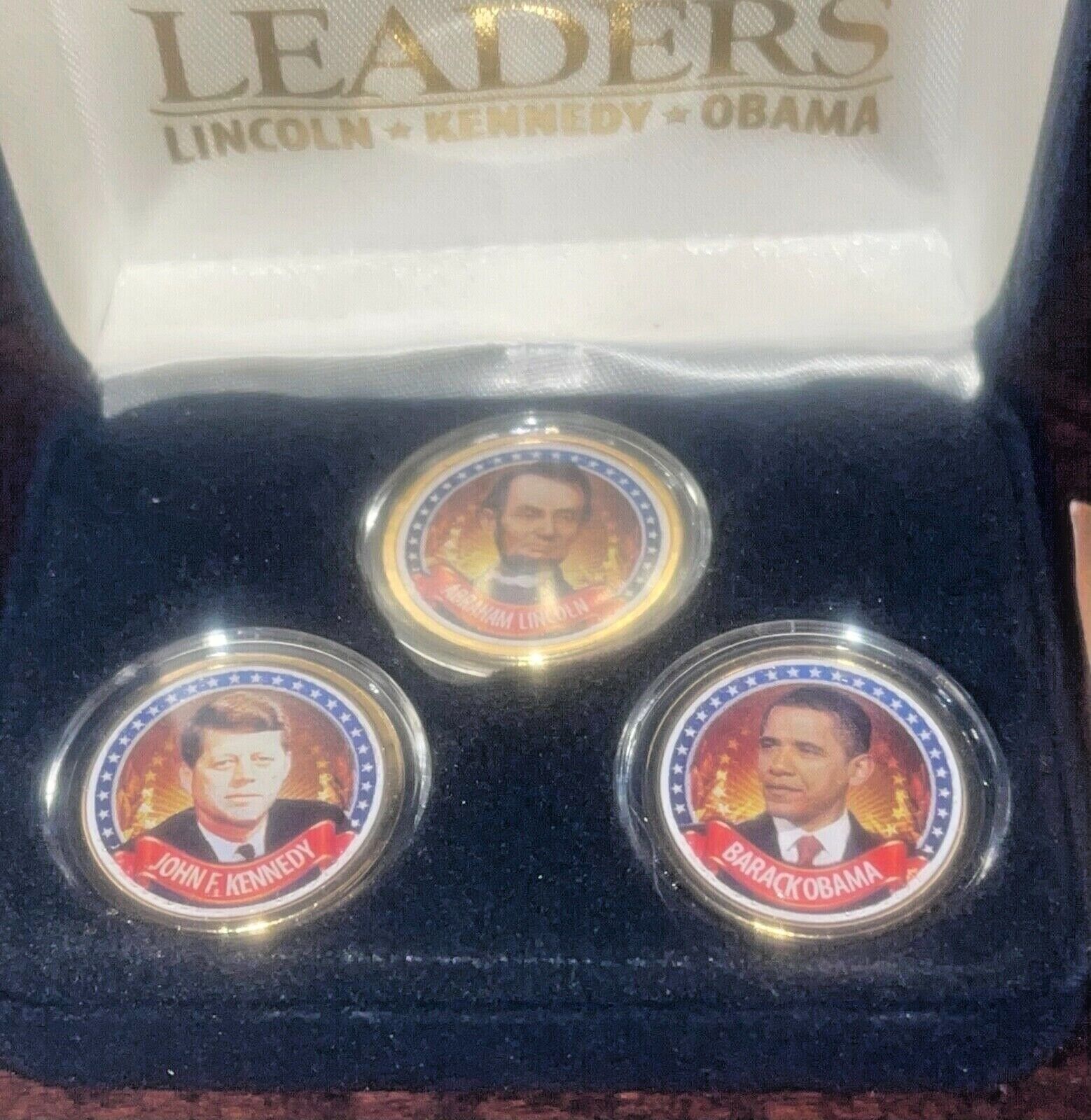 PRESIDENTIAL LEADERS LINCOLN,KENNEDY AND OABAMA 24Kt GOLD PLATED DOLLARSj Без бренда - фотография #2
