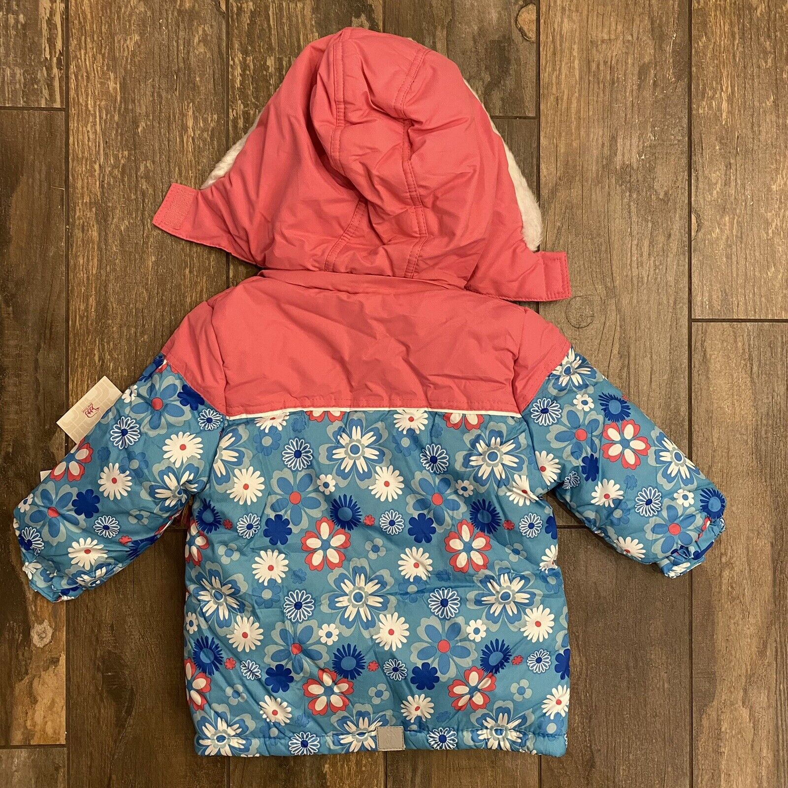 Rugged Bear Girls Winter Coat Lines Jacket Size 2T Hooded NWT Floral Turquoise Rugged Bear - фотография #5