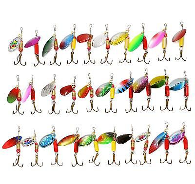 30 PCS Metal Fishing Lures Spinner Bait Attractant Hook with Tackle Storage Box LotFancy Does not apply - фотография #3