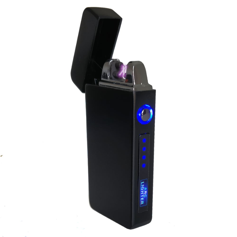 Electric Lighter Flameless Windproof Electric Dual Arc Plasma Torch Rechargeable Lithium Lion