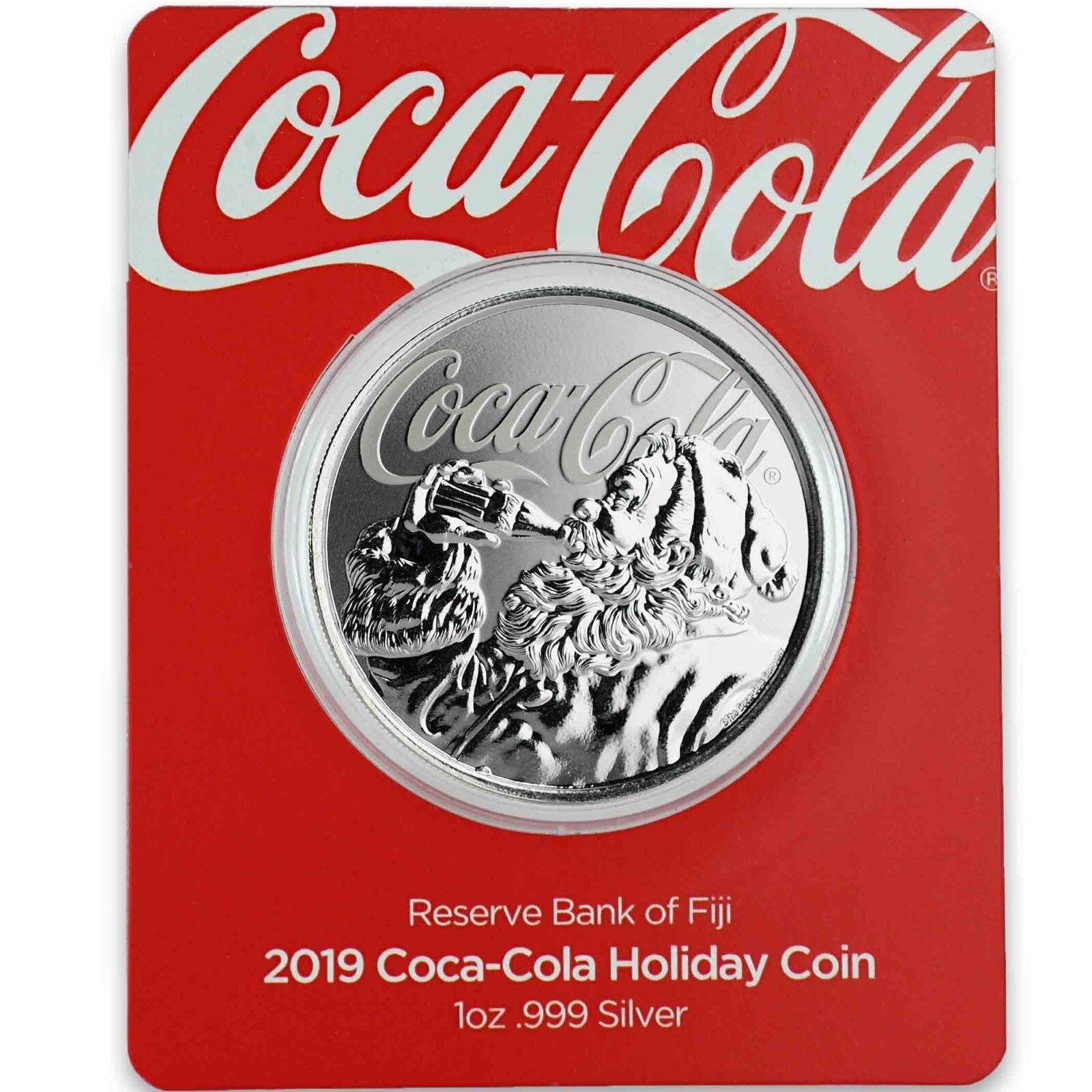 2019 1oz .999 Silver Coca-Cola® Holiday Coin - Limited Mintage Collectible #A465 Без бренда