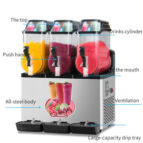 3 x 15L Commercial Slushy Machine With Powerful Compressor Efficient Cooling Hengbo Store Does Not Applied - фотография #4