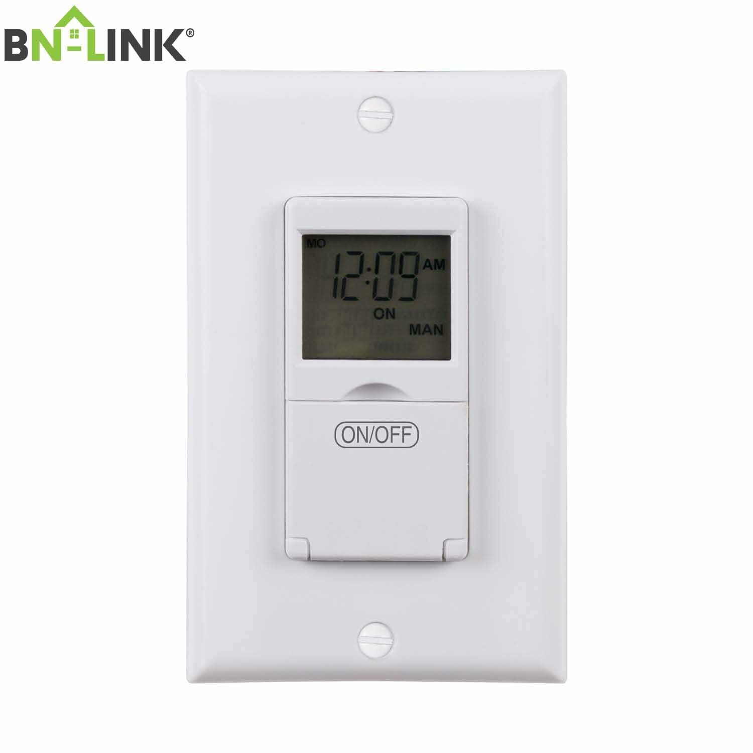 BN-LINK 7 Day Programmable In-Wall Timer Switch Digital for Fans, Lights, Motors BN-LINK BND-60/SU101C