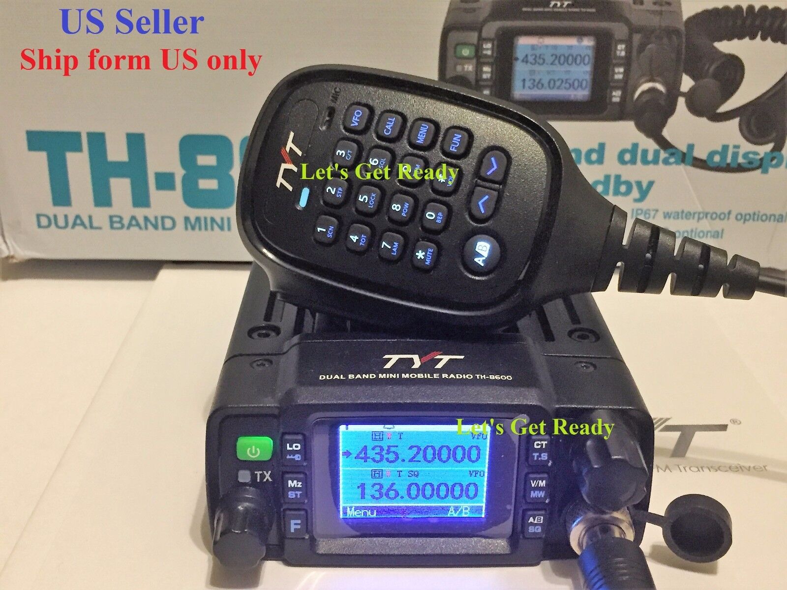 TYT TH8600 waterproof Dual Band 25W Mobile Radio Free cable+software US Seller TYT TH-8600