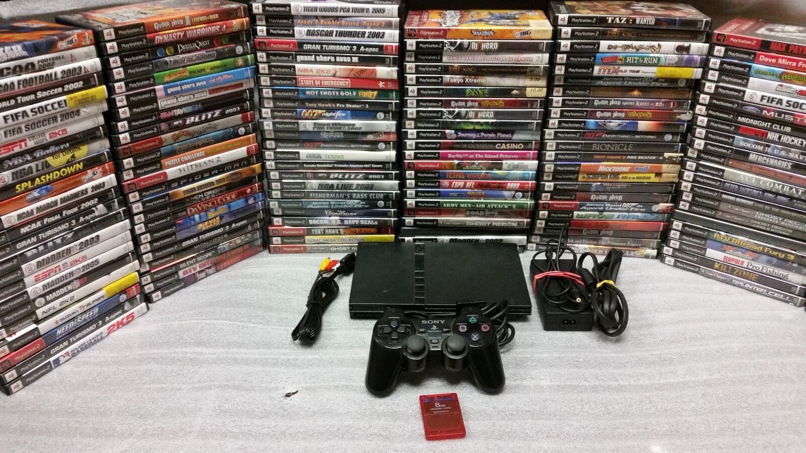 Sony PlayStation 2 PS2 Slim Edition Black/Silver Console System with games  Sony SCPH-79001SS
