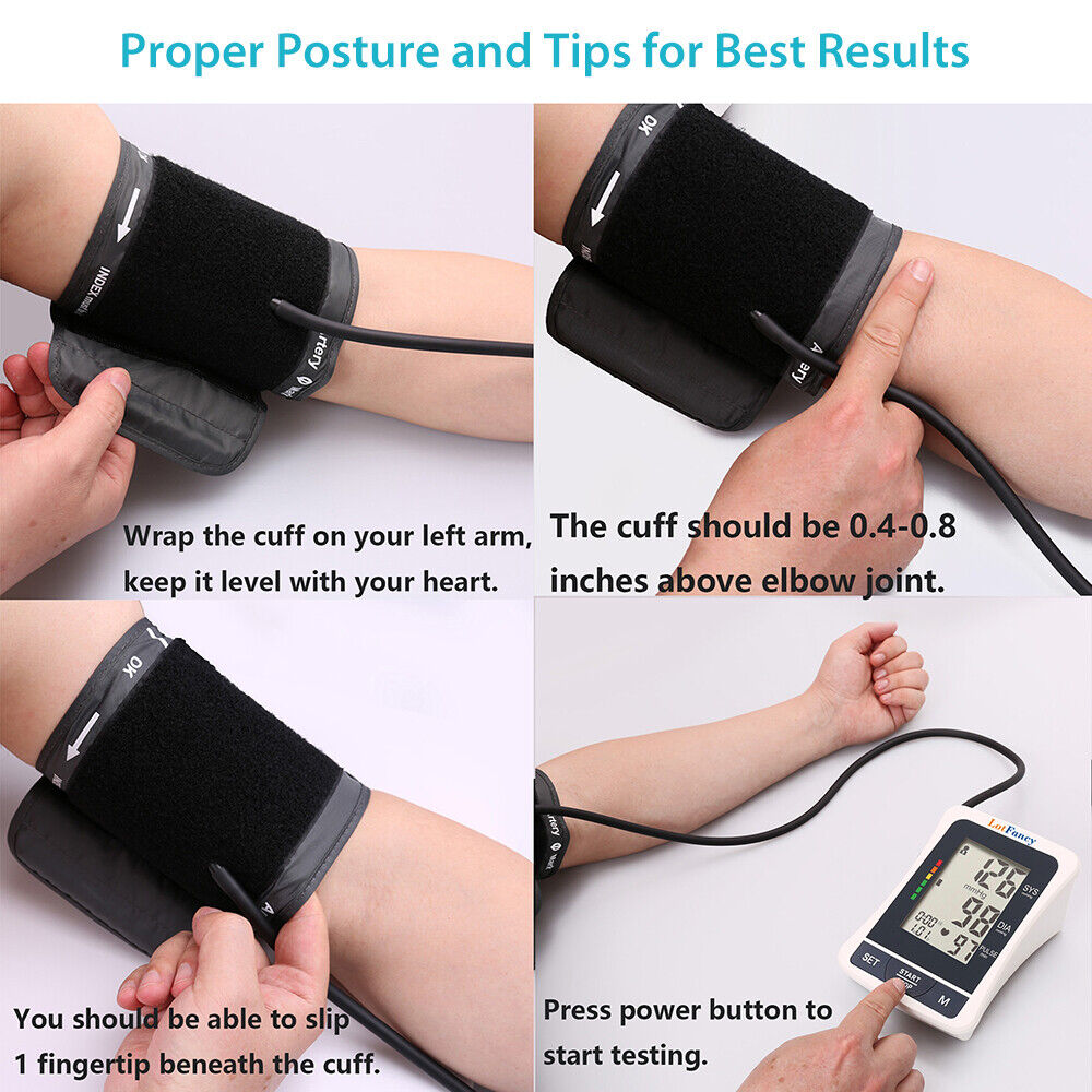 Automatic Digital Arm Blood Pressure Monitor Large BP Cuff Gauge Machine Meter LotFancy B01MDUF5XU - фотография #6