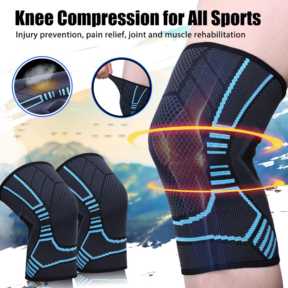 2x Knee Sleeve Compression Brace Support For Sport Joint Arthritis Pain Relief LotFancy S,M,L
