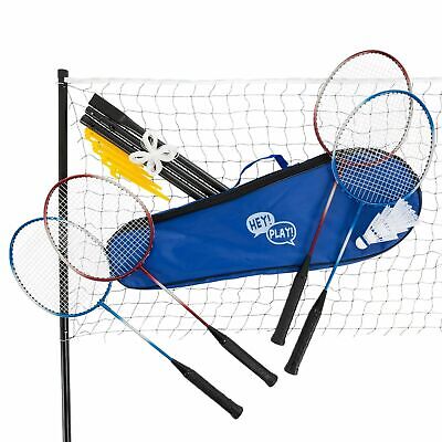 Recreational Badminton Set for Backyard Brand New 4 Rackets Net Case Outdoors Hey! Play! M350018