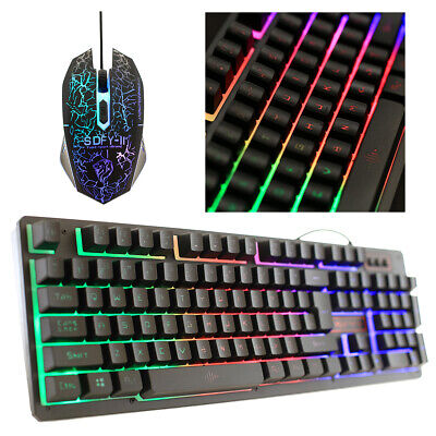 Rainbow LED Gaming Keyboard and Mouse Set Multi-Colored Backlight Mouse Unbranded - фотография #2