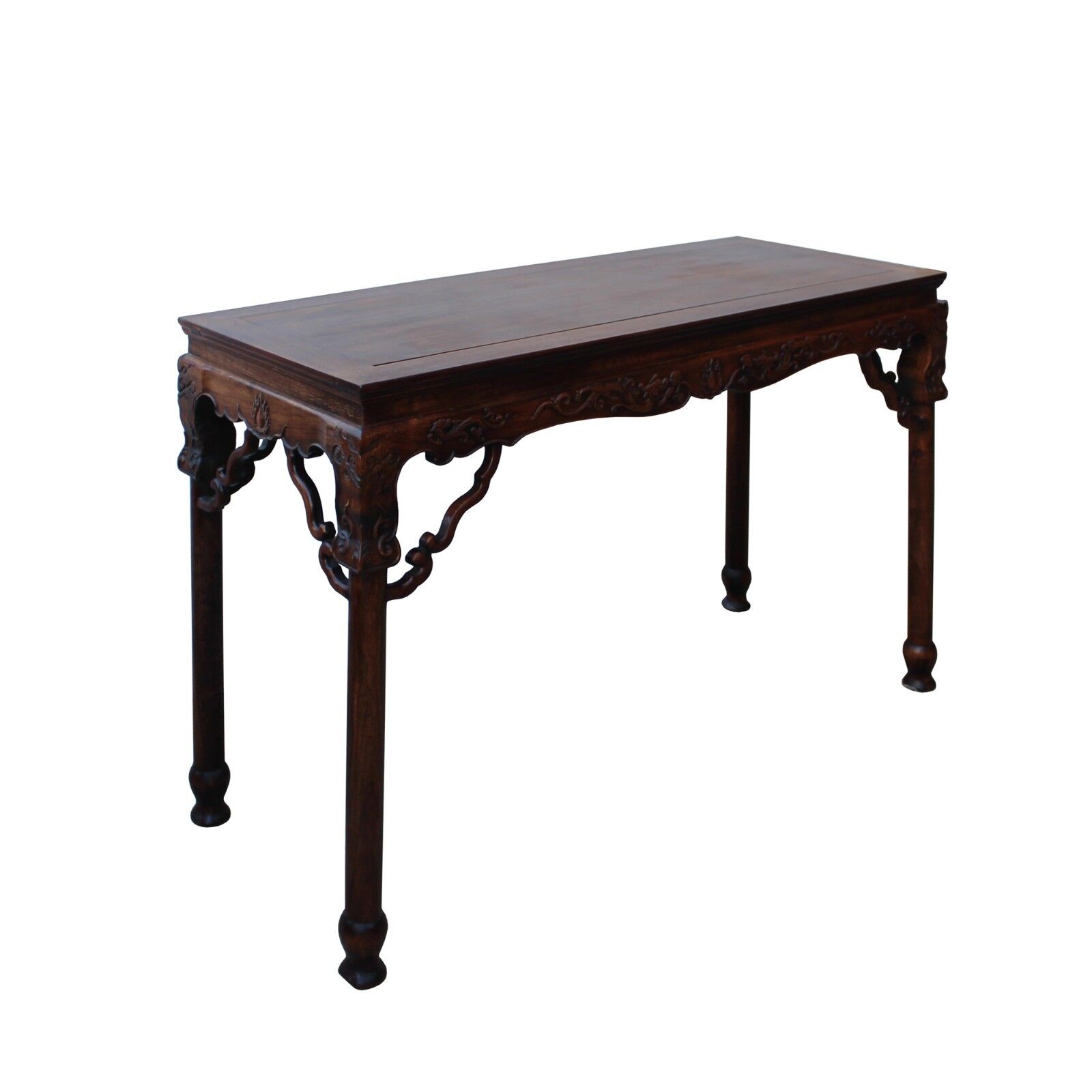 Chinese Brown Huali Rosewood Dragon Motif Round Apron Altar Table cs4534 Handmade Does Not Apply - фотография #4
