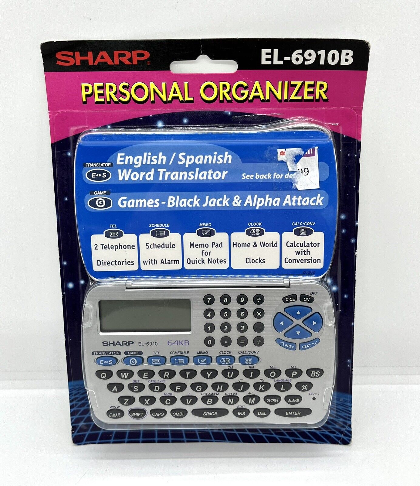 NIB Sharp Electronic Personal Organizer EL-6910B 64 KB Spanish Word Translator Sharp el-6910b