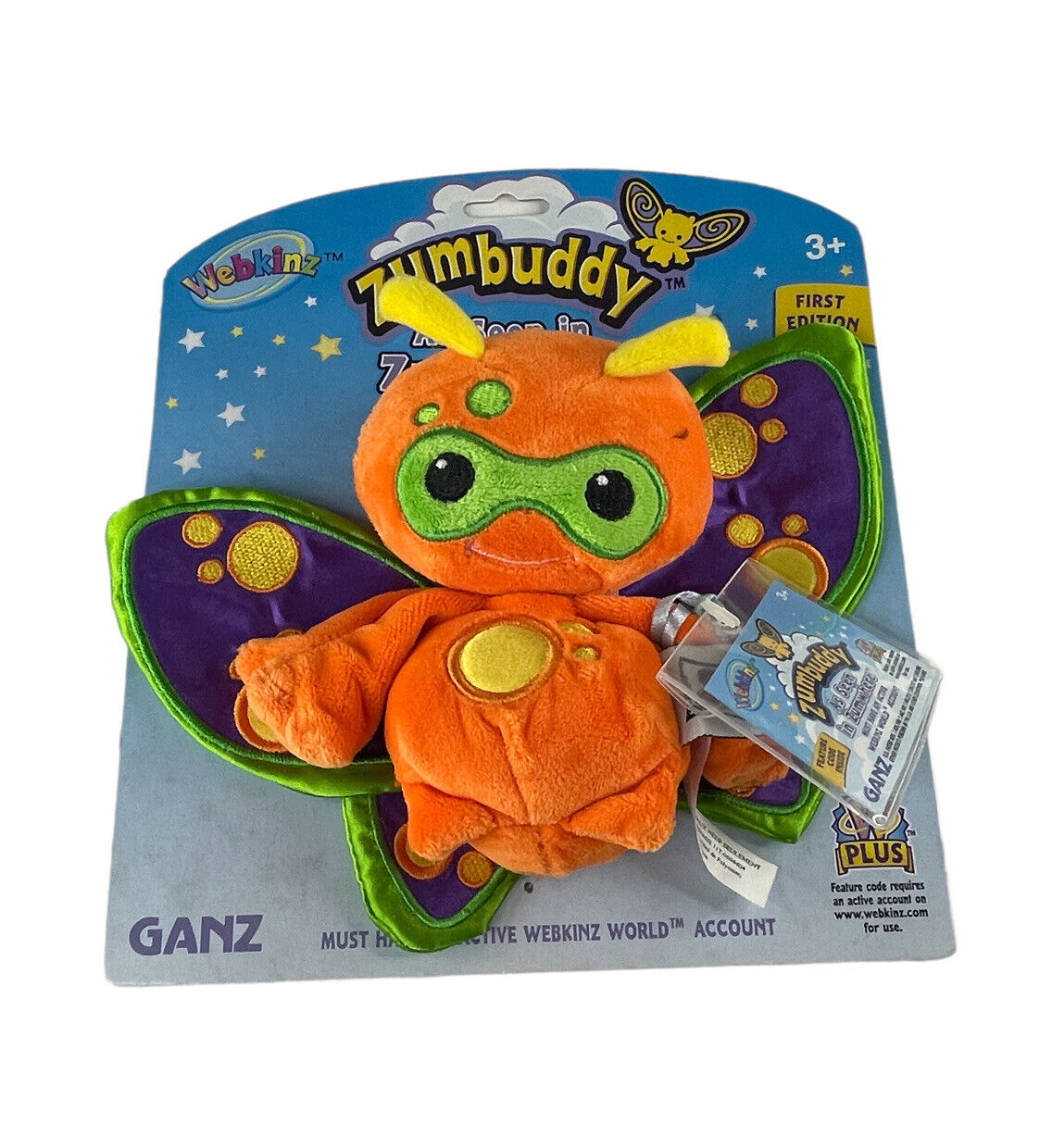 Ganz Webkinz Zumbuddy Zorth A Brat Zum Orange Code in Bag  First Edition New Ganz