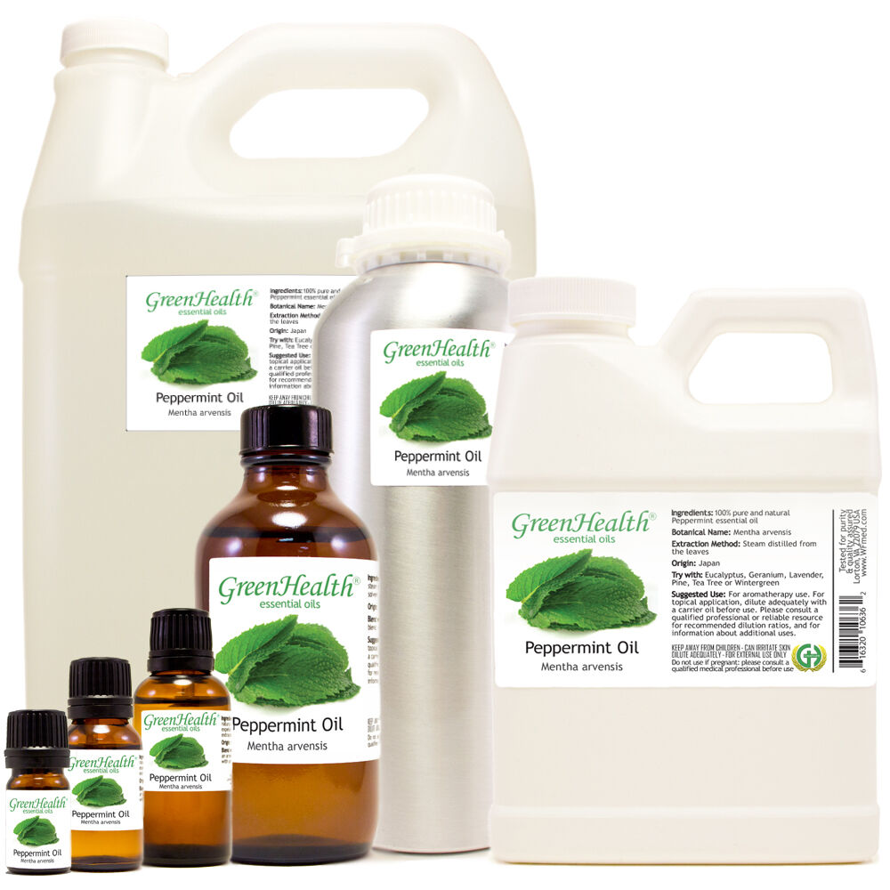 Peppermint Essential Oil Pure Natural Sizes up to 1 Gallon GreenHealth