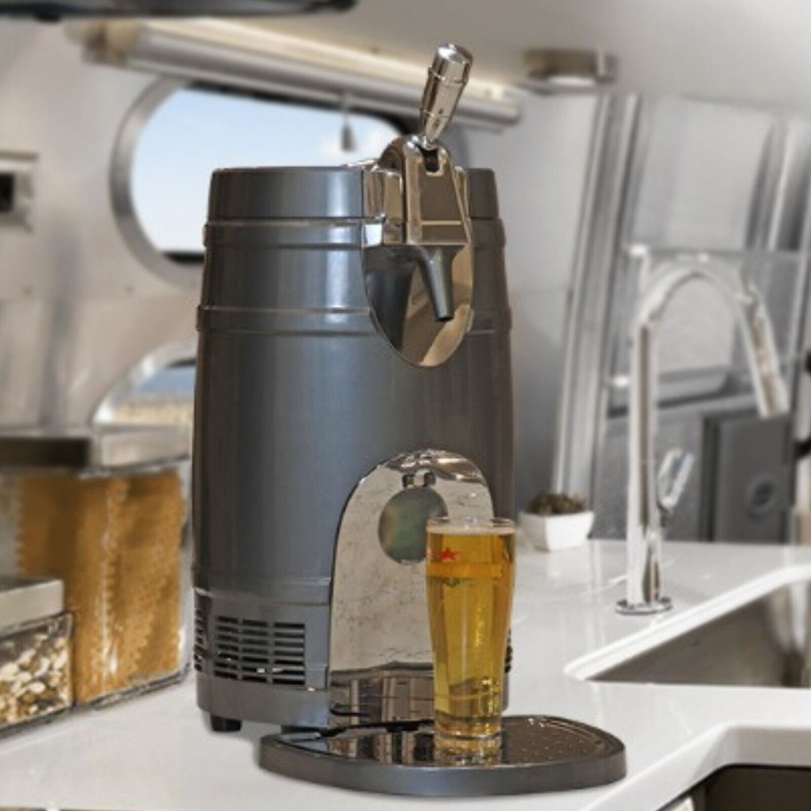 Koolatron 5L Mini Keg Beer Cooler w/ Dual Taps, Universal Design Fits Gravity Koolatron BKC5L - фотография #2