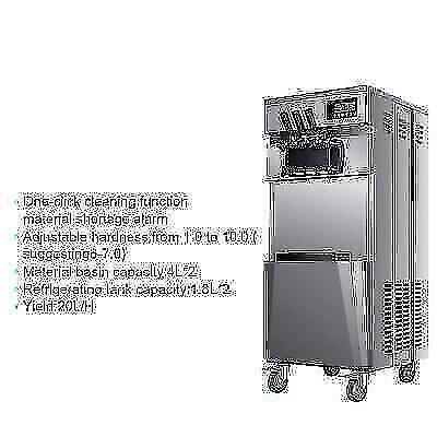 Commercial Ice Cream Maker 3 Flavors Stainless Steel 1850W 20L/H Grade Unbranded Does Not Apply - фотография #5