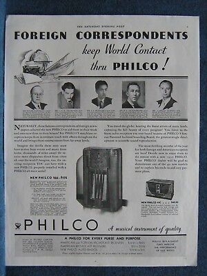 1934 Philco Radio Ad - Model 16X & Model 45C - Recommended BY Foreign Newsmen Philco 16X
