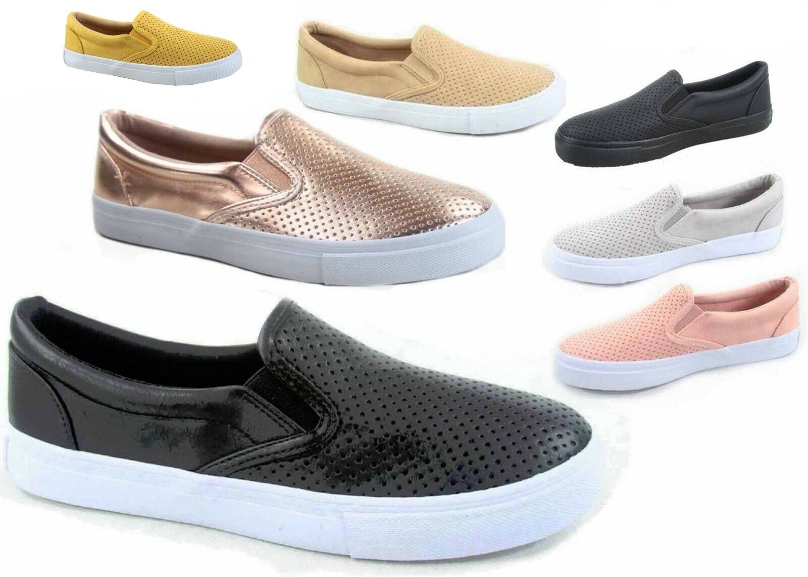 NEW Soda Women's Perforated Slip On Flat  Round Toe Sneaker Shoes Size 5.5 - 11  Soda - фотография #2