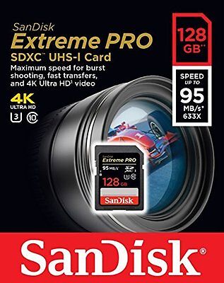 SanDisk 128GB Extreme PRO SDXC UHS-I C10,U3,V30,4K UHD,SD Card-SDSDXXY-128G NEW SanDisk SDSDXXY-128G-G46