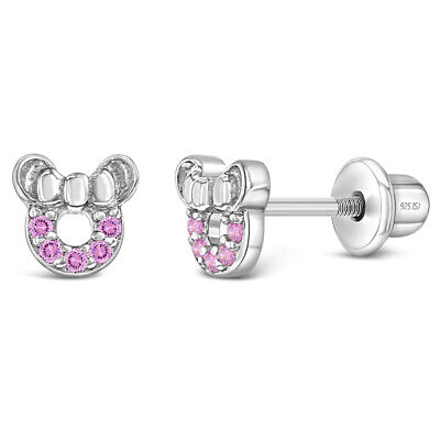 Petite Mouse Baby / Toddler / Kids Earrings Screw Back - Sterling Silver In Season Jewelry SS-03-00110
