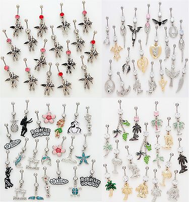 50 All Different Fancy Dangle Belly Rings WHOLESALE Lot Body Jewelry Piercings Unbranded