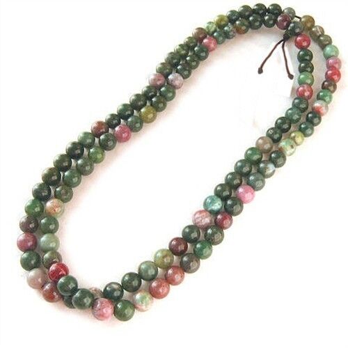 Delicate 108 6mm Natural Indian Jade Buddhism Prayer Beads Mala Necklace -25" Без бренда