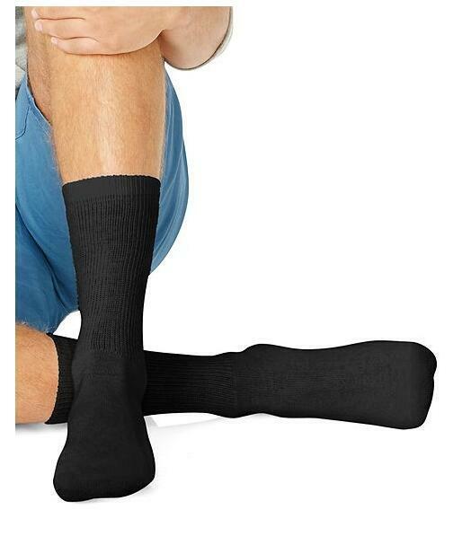 Hanes Premium Men's Crew Socks White Black Gray Socks Size:10-13/Shoe Size:6-12 Hanes - фотография #4