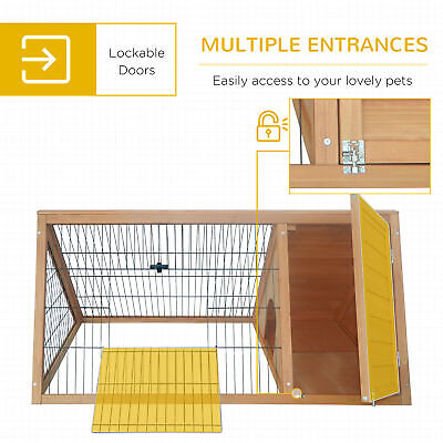 Outside Triangle Shaped Wooden Protective Pet House w/ Ventilating Wire, Yellow PawHut USD3-00160141 - фотография #6