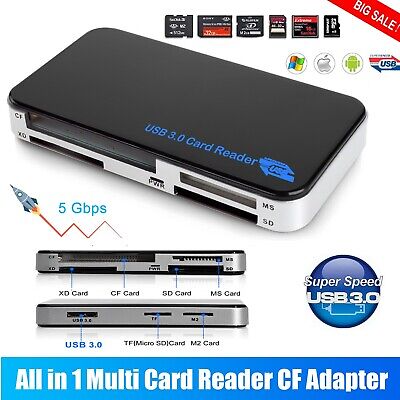 USB 3.0 All in 1 Compact Flash Multi Card Reader CF Adapter Micro SD MS XD 5Gbps TheSiliconValley Does Not Apply