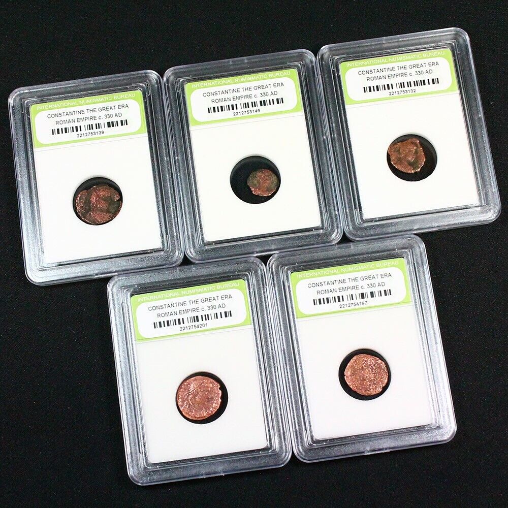 5 Slabbed Ancient Constantine the Great Coins c330 AD  Без бренда
