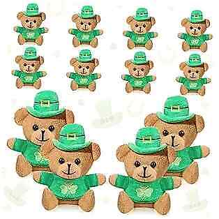  12 Pcs St. Patrick's Day Bear Stuffed Animal Mini Bear Plush Toys Fresh Does not apply Does Not Apply