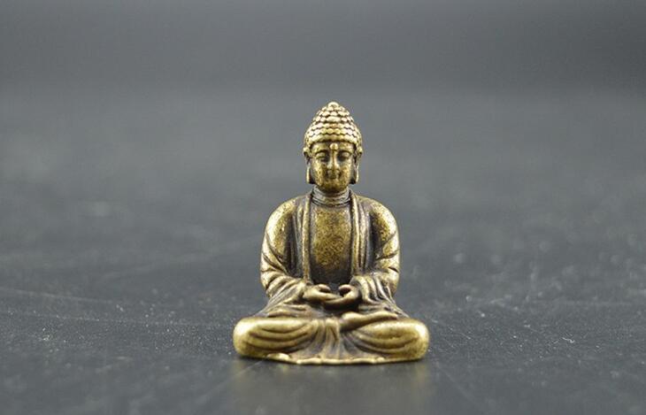 Chinese pure brass Sakyamuni Buddha small statue #2 Без бренда