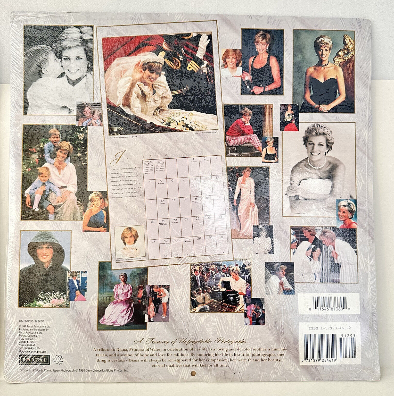 New & Sealed Princess Of Whales Diana 1998 Commemorative Calendars Vtg Lot of 2 Без бренда - фотография #3