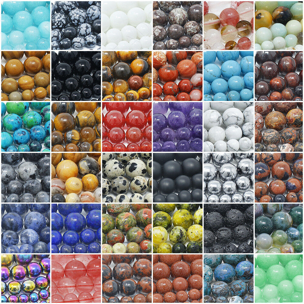 Natural Gemstone Beads Round Loose Wholesale 4mm 6mm 8mm 10mm 12mm 15.5" Strand Без бренда