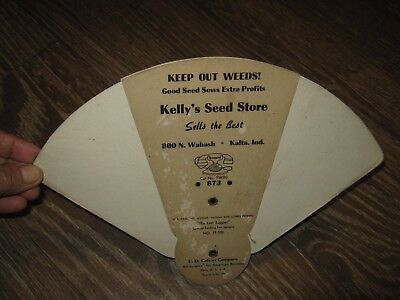 Vintage Kelly's Seed Store Wabash Kalta IND Last Supper Advertising Hand Fan  Без бренда - фотография #3