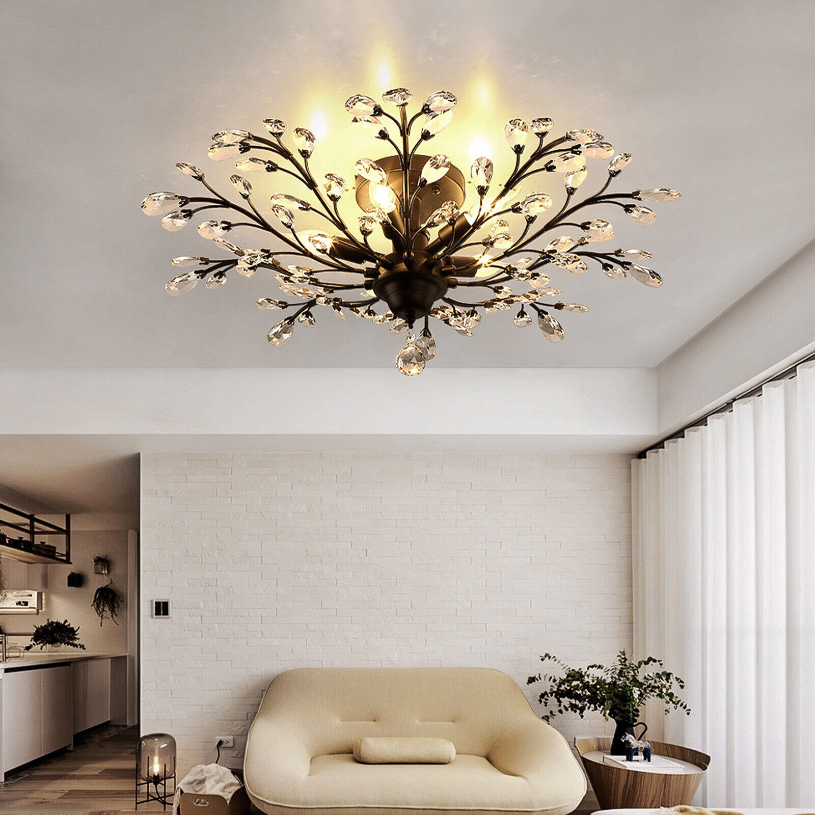 5-Lights Crystal Chandelier Light Branches Ceiling Pendant Lamp Vintage Fixture MPN - фотография #8