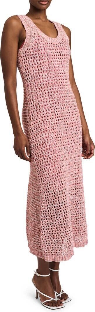 NEW Derek Lam 10 Crosby Eliana Crochet Sweater Tank Dress pink Size L $450 10 Crosby Derek Lam
