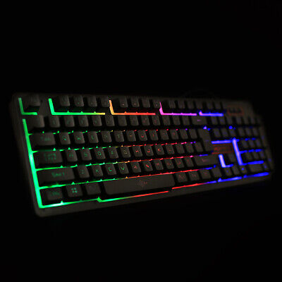 Rainbow LED Gaming Keyboard and Mouse Set Multi-Colored Backlight Mouse Unbranded - фотография #4