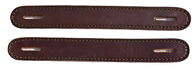 Lot of 2 Havana Leather Double & Stitched Slotted Steamer Trunk Handles #100HAV Congress Leather 100HAV