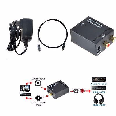 Digital Optical Coax to Analog RCA L/R Audio Converter Adapter with Fiber Cable Unbranded/Generic Does not Apply