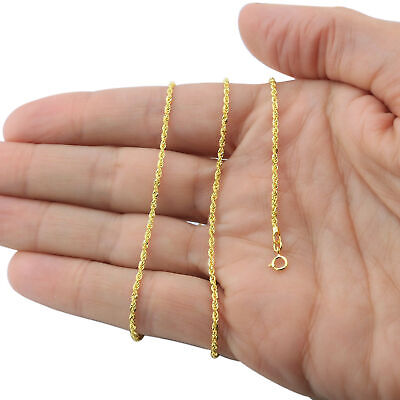 10K Yellow Gold 1.5mm-4mm Laser Diamond Cut Rope Chain Pendant Necklace 16"- 30" NuraGold NG10YLRPH-N - фотография #6