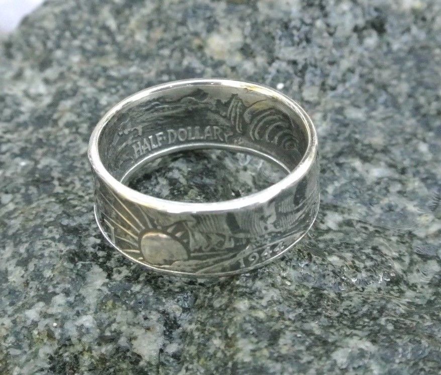 Silver coin ring 1940-47 Walking Liberty half size 9-13 FREE PRIORITY SHIPPING Handmade - фотография #6