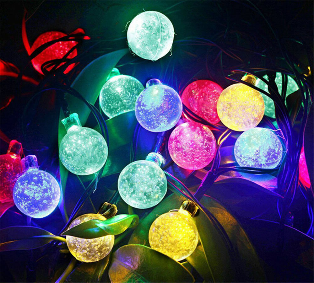 20ft 30 LED Solar String Ball Lights Outdoor Waterproof Warm White Garden Decor LINKPAL Does Not Apply - фотография #10