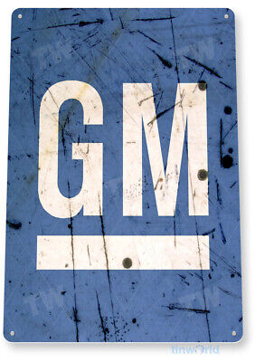 TIN SIGN GM Retro General Motors Service Auto Sales Shop Garage Store B097 Tinworld B097