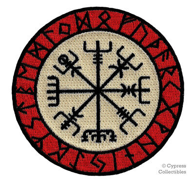 VIKING COMPASS PATCH Vegvisir IRON-ON EMBROIDERED ICELANDIC NORSE RUNE - FANCY Cypress Collectibles Inc. CYP-02726