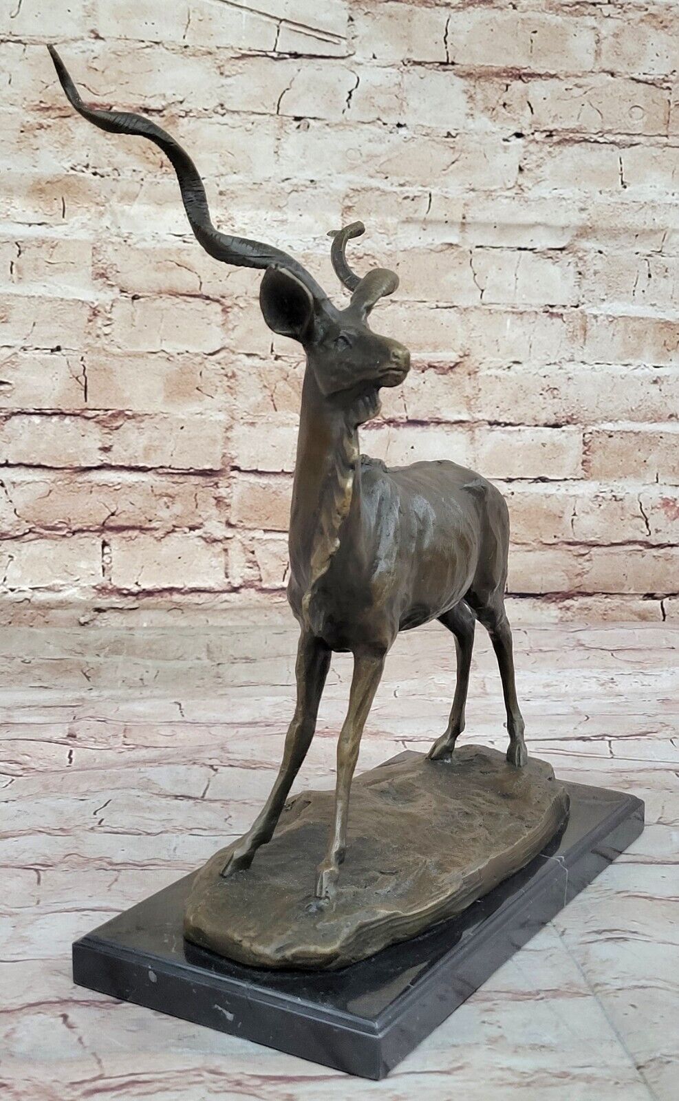 Bronze Sculpture Gazelle Hand Made Masterpiece Detailed Marble Base Figure Sale Без бренда - фотография #4