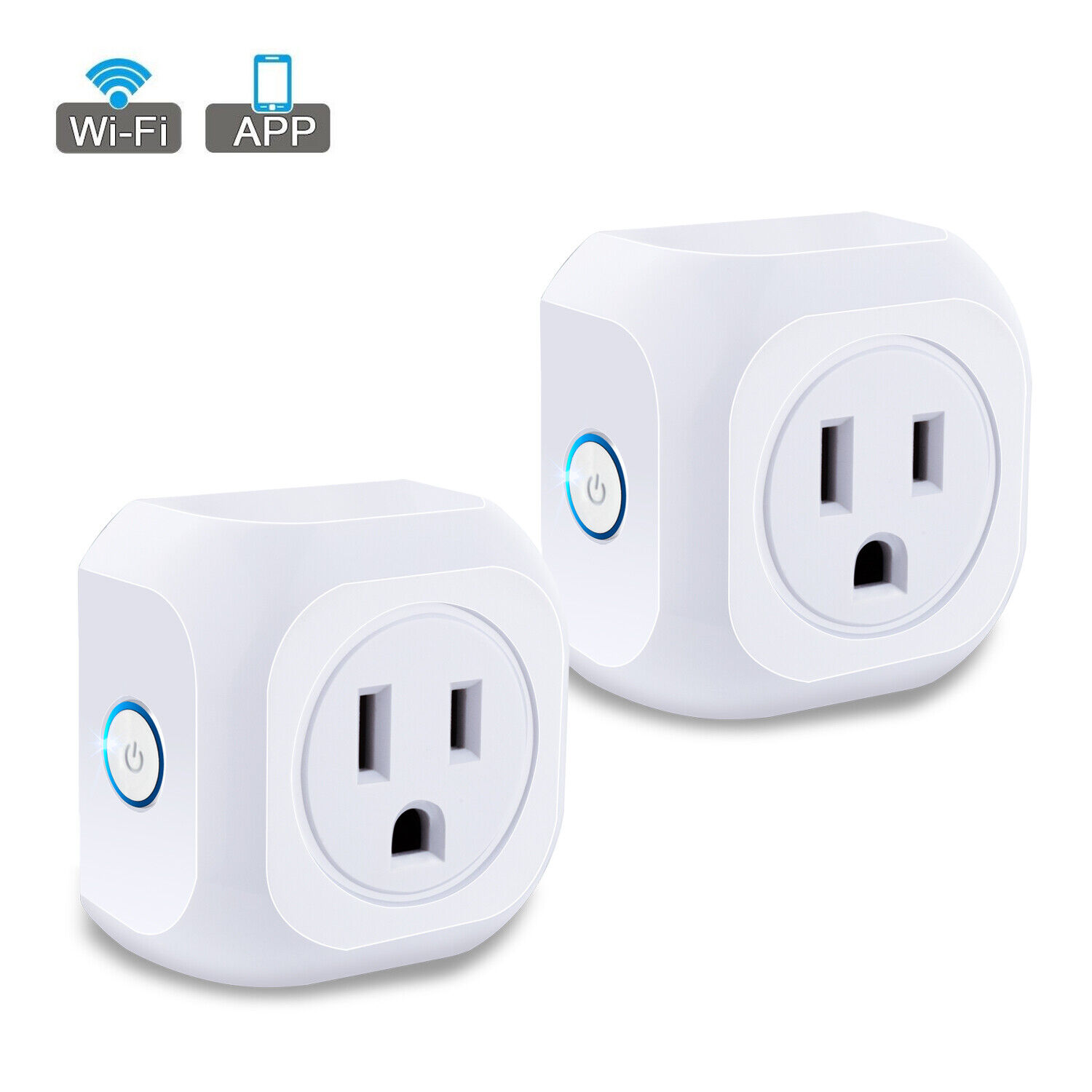 2X Smart WiFi US Plug Outlet Remote Control Timer Switch Socket Alexa Googlehome Kootion Does not apply