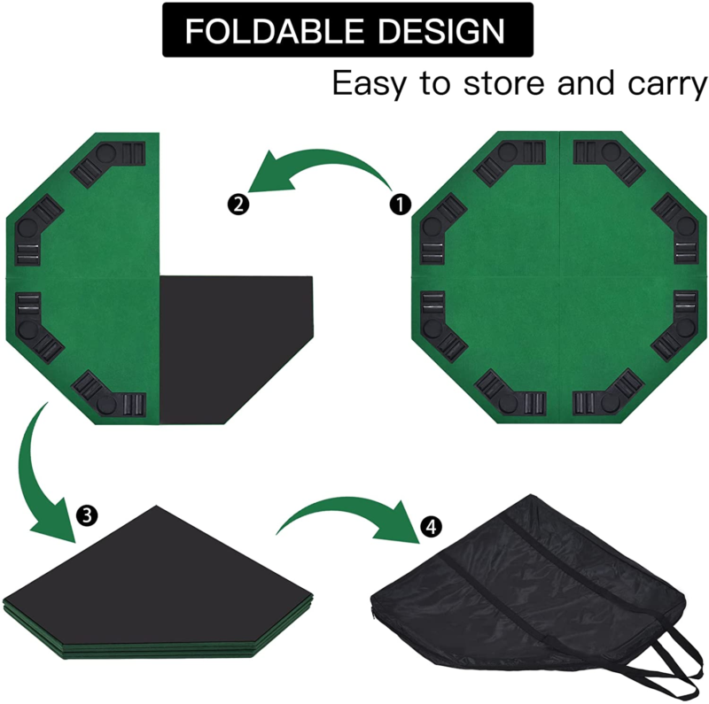 HOMCOM Deluxe Foldable Poker Card Game Tabletop with Carrying Bag EVIEUN - фотография #8